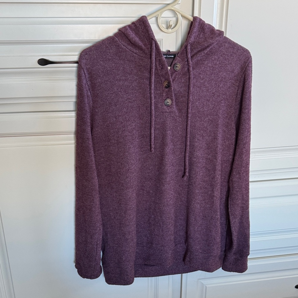 Pink Clover Plum Hoodie